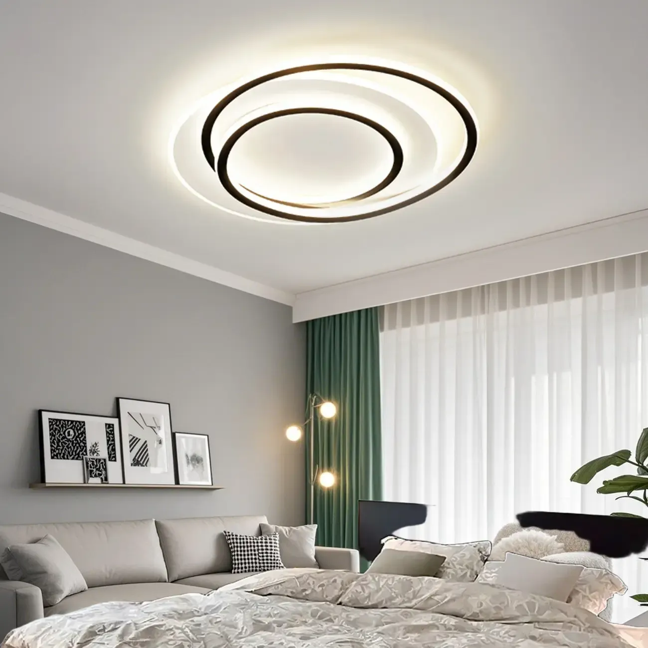 Modern LED Flush Ceiling Light with Third Gear Dimming Image - 4