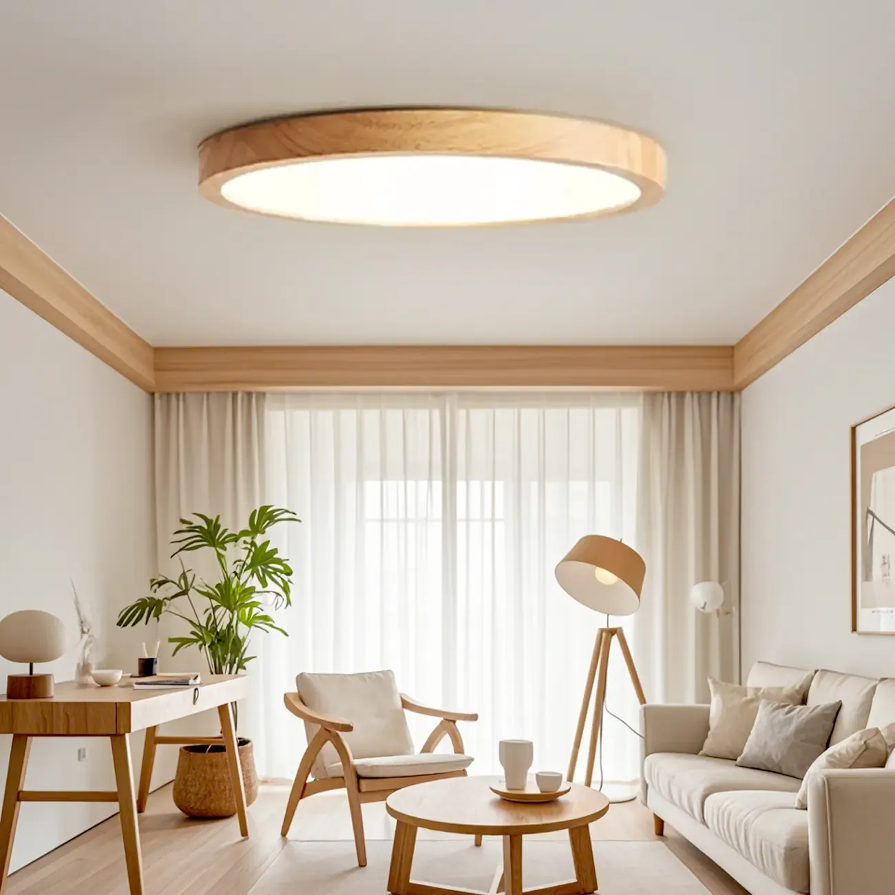 Circular Flush Mount Ceiling Light for Residential Spaces Image - 2