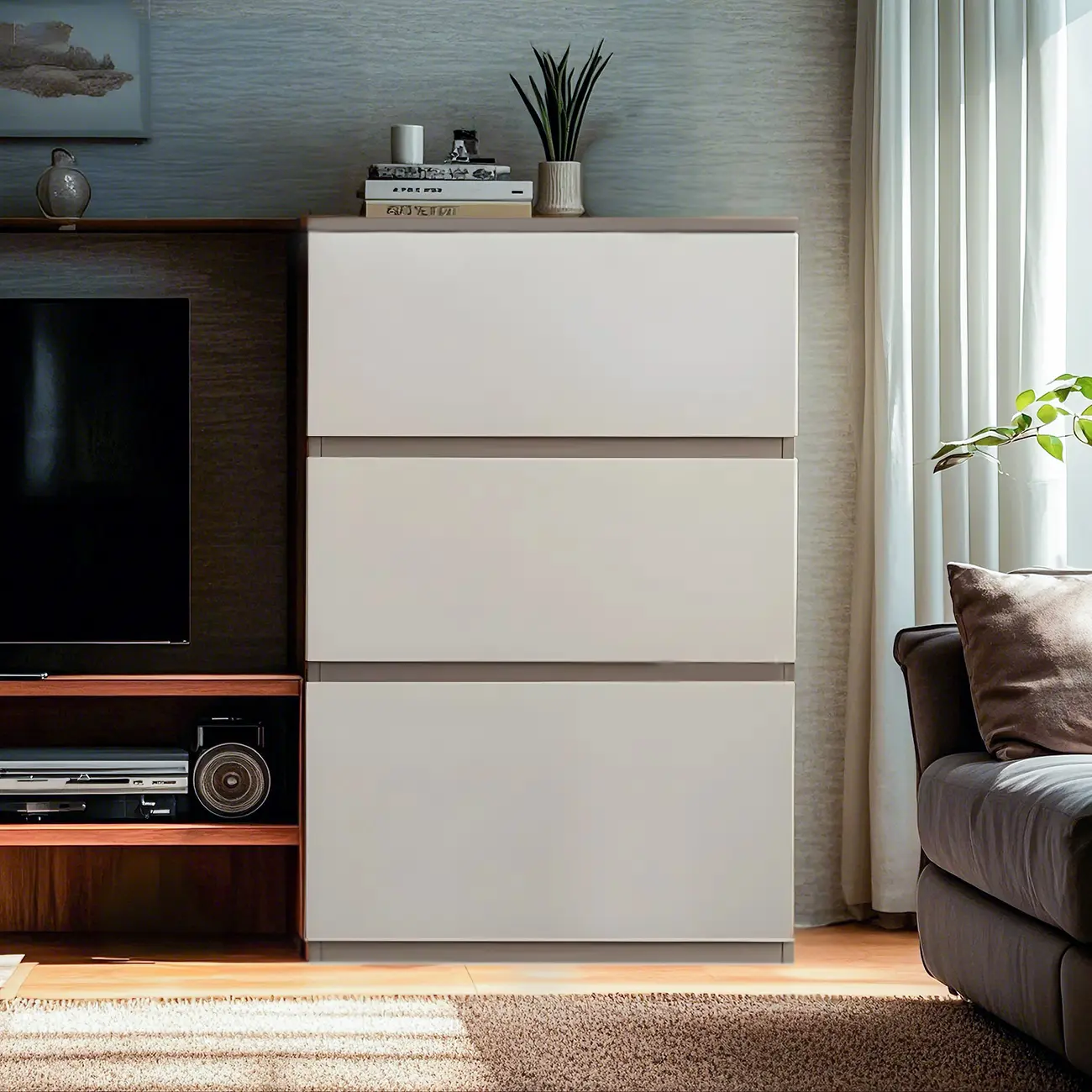 Nordic Wooden Double Dresser with 6-Drawers for Bedroom Image - 6 | homeyfad