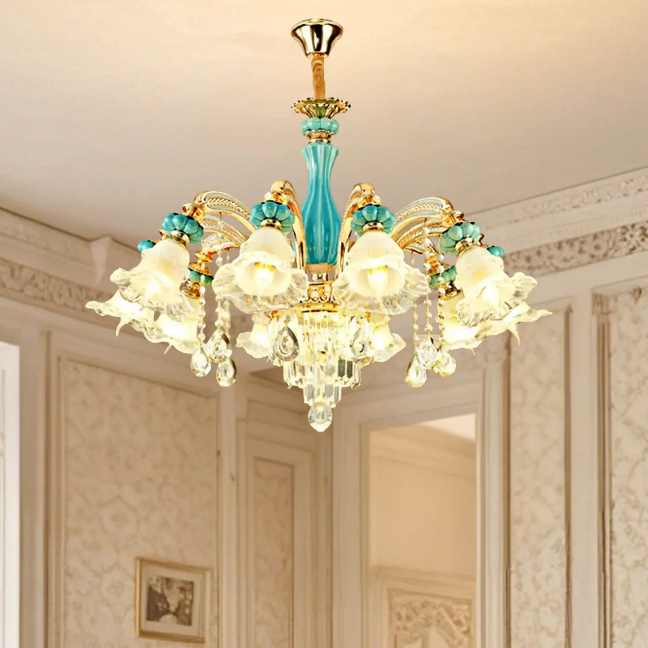 Luxury Crystal Chandelier with Elegant Design for Living Room Image - 1 | homeyfad