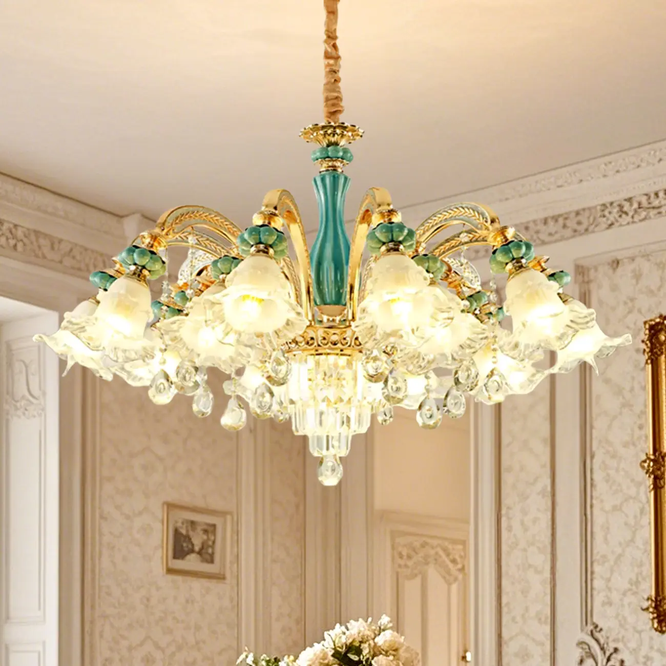Luxury Crystal Chandelier with Elegant Design for Living Room Image - 3 | homeyfad