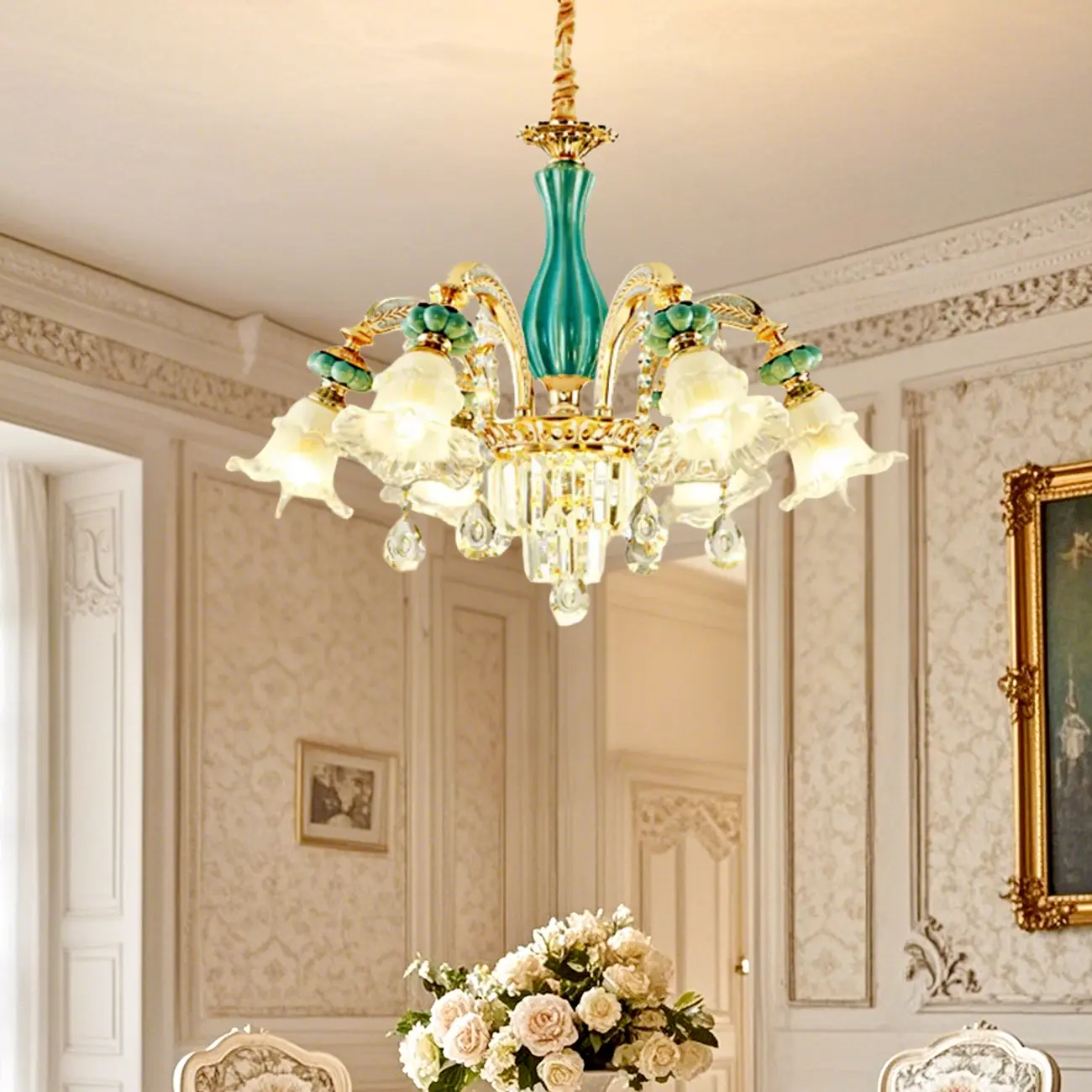 Luxury Crystal Chandelier with Elegant Design for Living Room Image - 4 | homeyfad