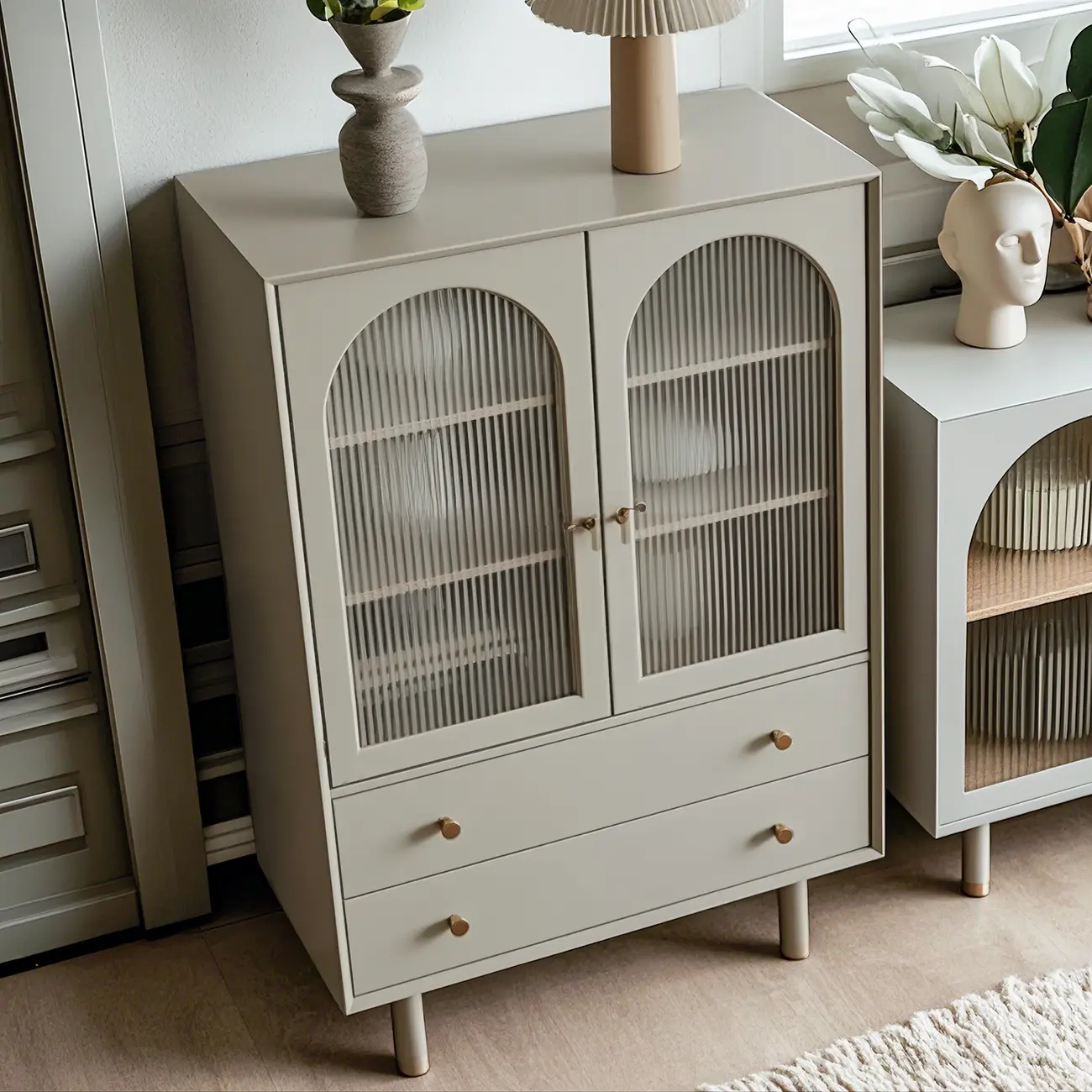 Elegant Wooden Combo Dresser with Shelves and 4-Drawers Image - 3 | homeyfad