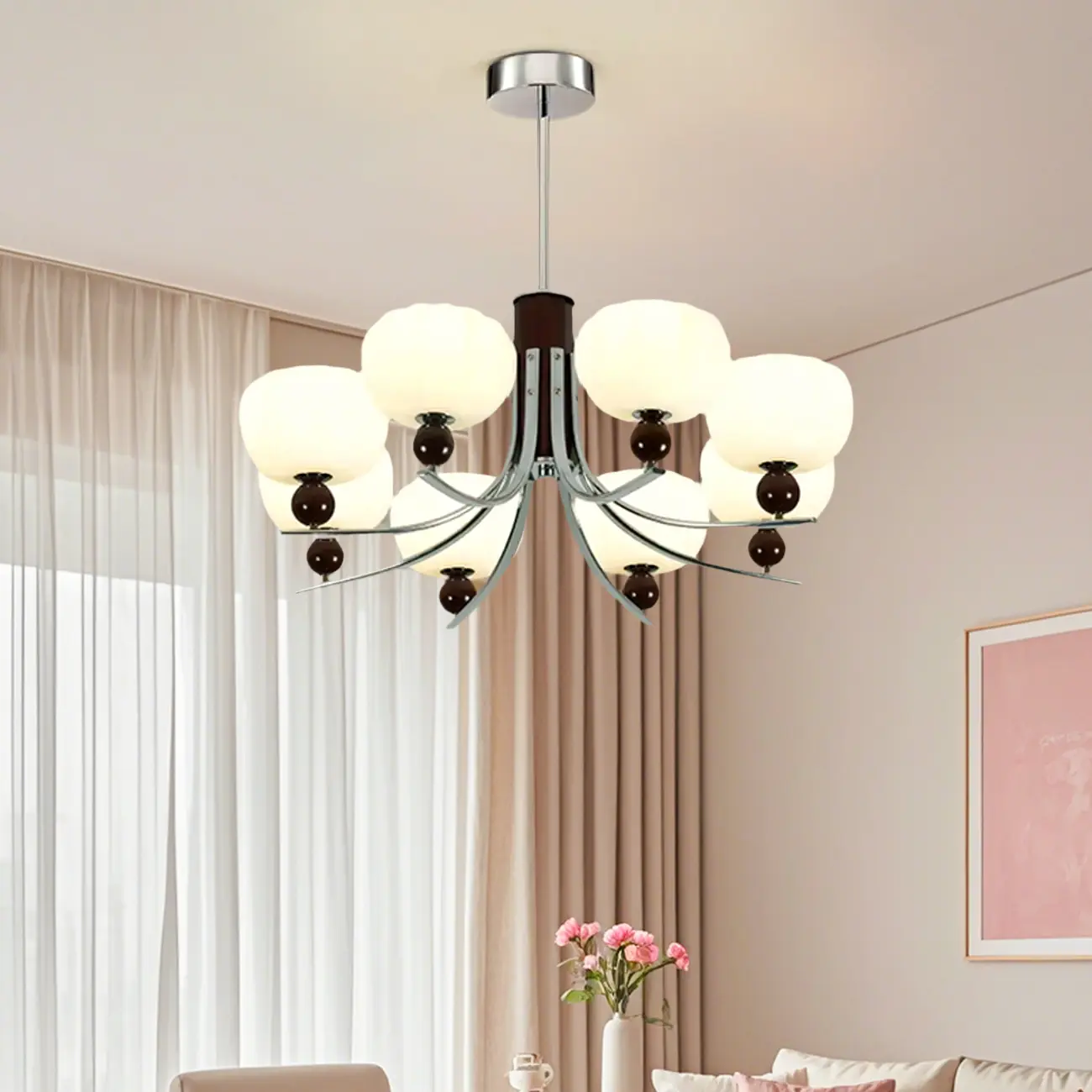 Modern Metal LED Chandelier for Living Room Decor  Image - 1 | homeyfad