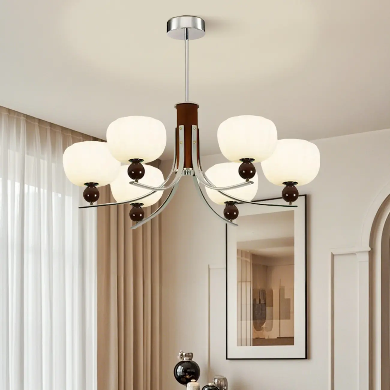 Modern Metal LED Chandelier for Living Room Decor  Image - 4 | homeyfad