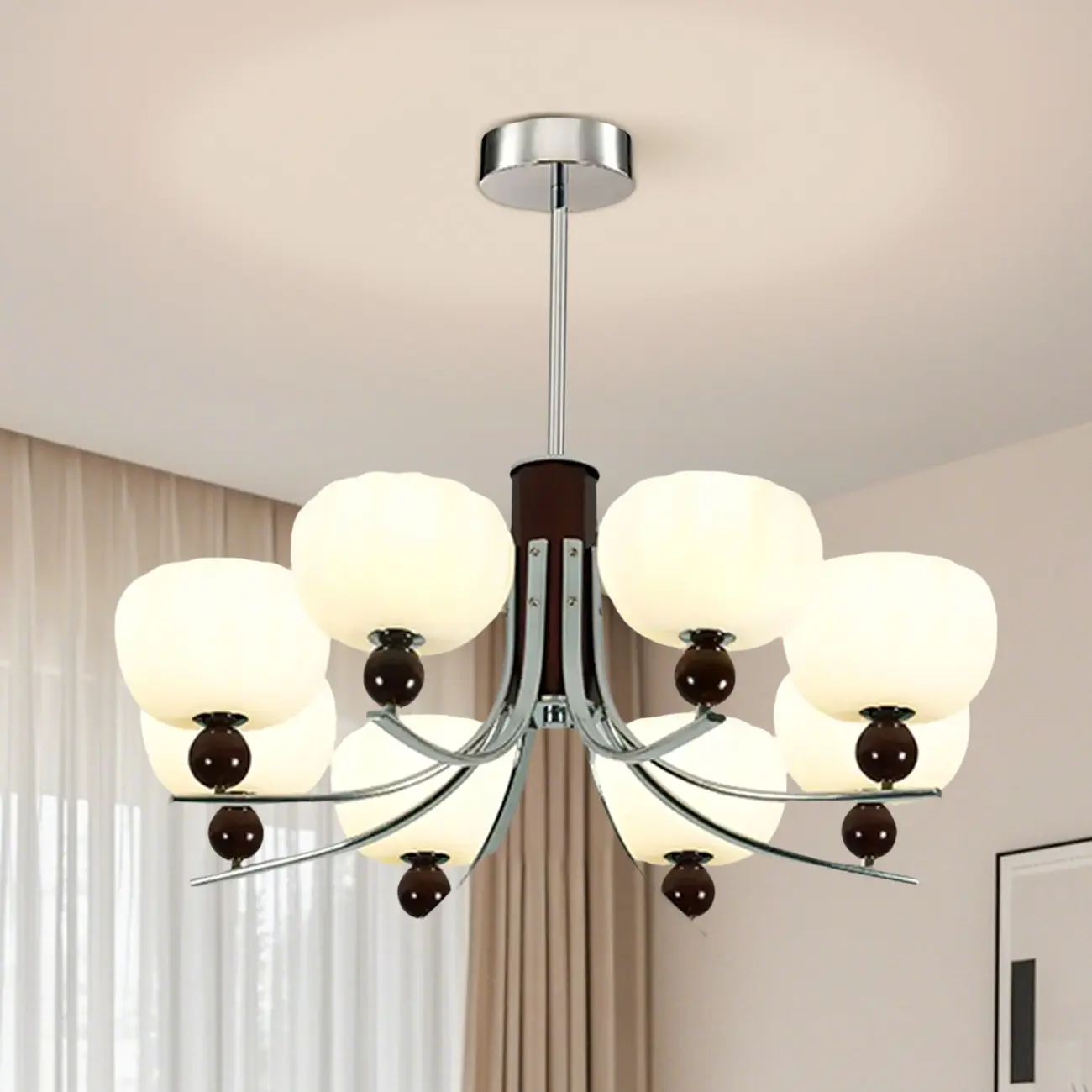Modern Metal LED Chandelier for Living Room Decor  Image - 19 | homeyfad