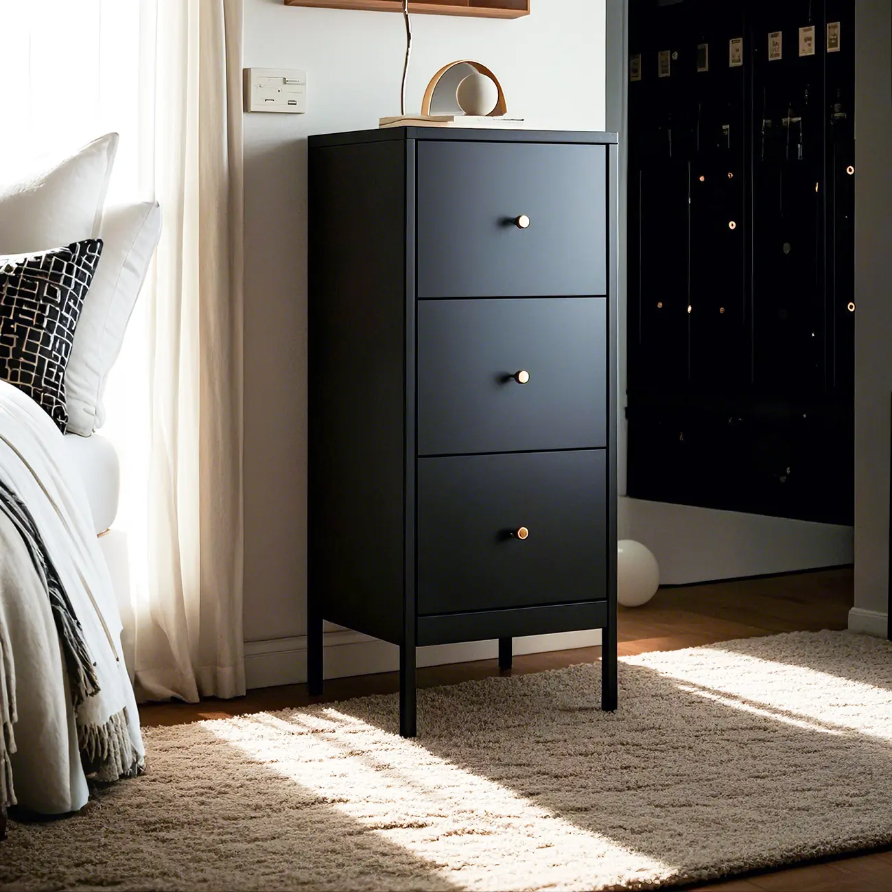 Traditional Steel Gloss Surface Double Dresser for Bedroom Image - 4 | homeyfad