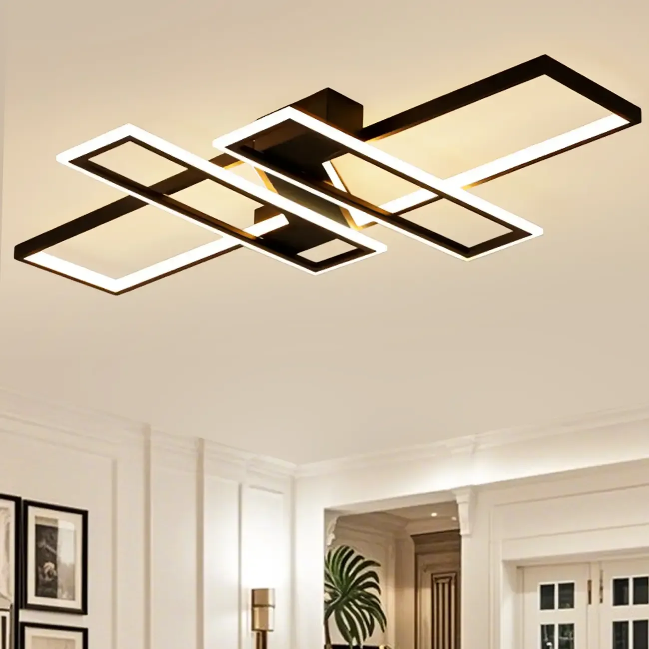 4-Light Modern LED Semi Flush Ceiling Light for Living Room Image - 2