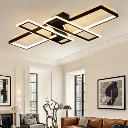 4-Light Modern LED Semi Flush Ceiling Light for Living Room Image - 4