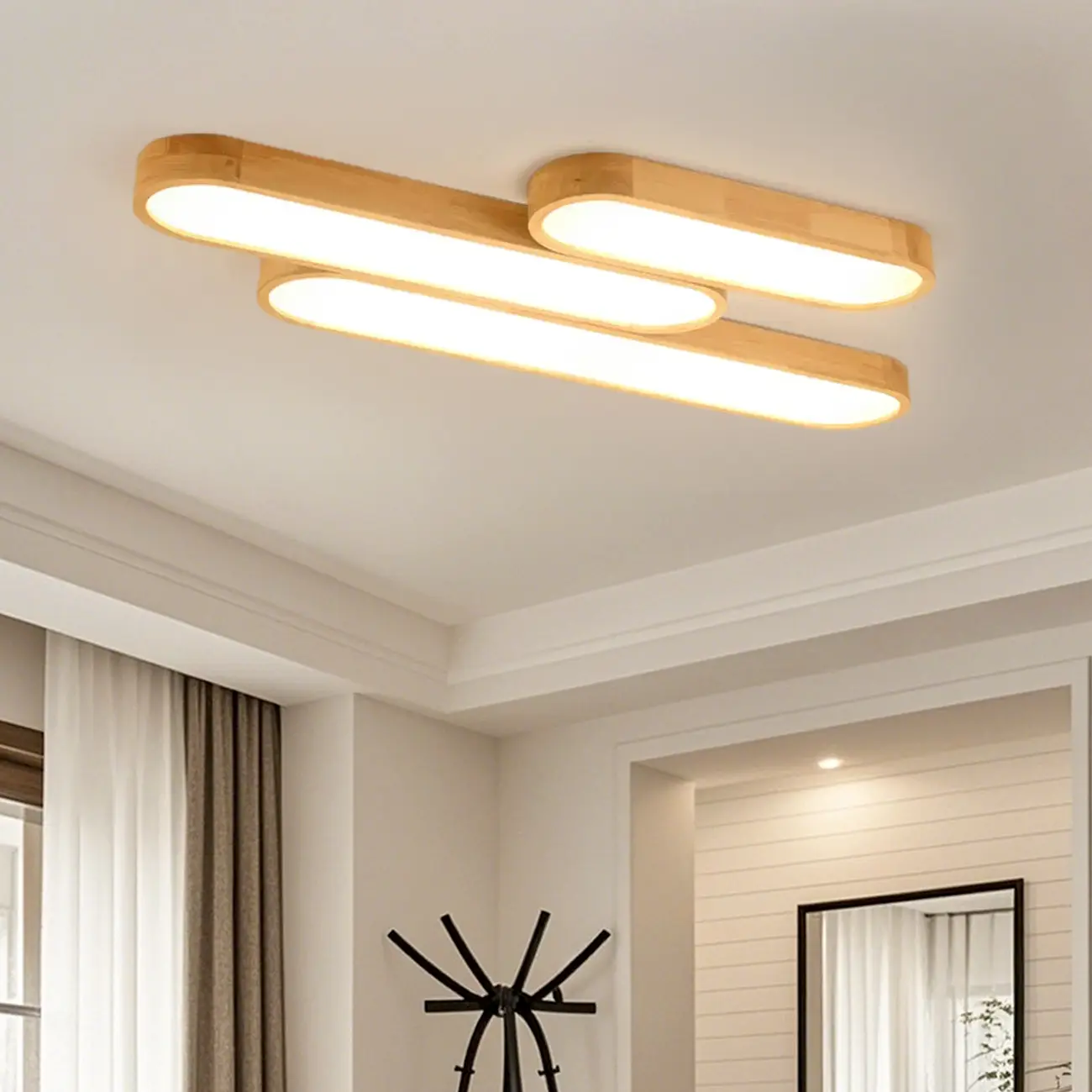 Natural Finish Flush Mount Ceiling Light for Residential Use  Image - 1 | homeyfad