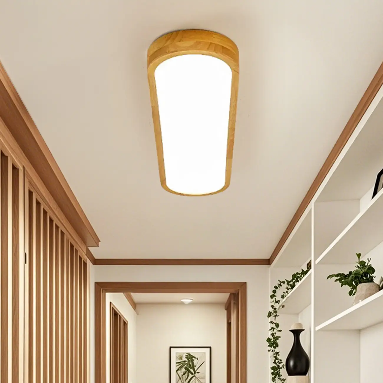 Natural Finish Flush Mount Ceiling Light for Residential Use  Image - 4 | homeyfad
