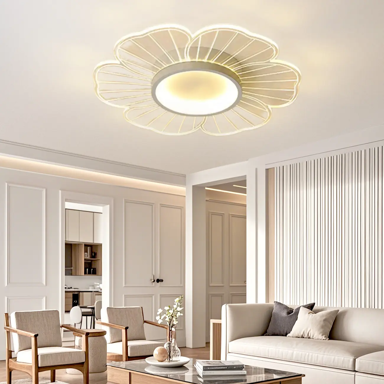 Floral LED Flush Mount Ceiling Light for Residential Use  Image - 1 | homeyfad