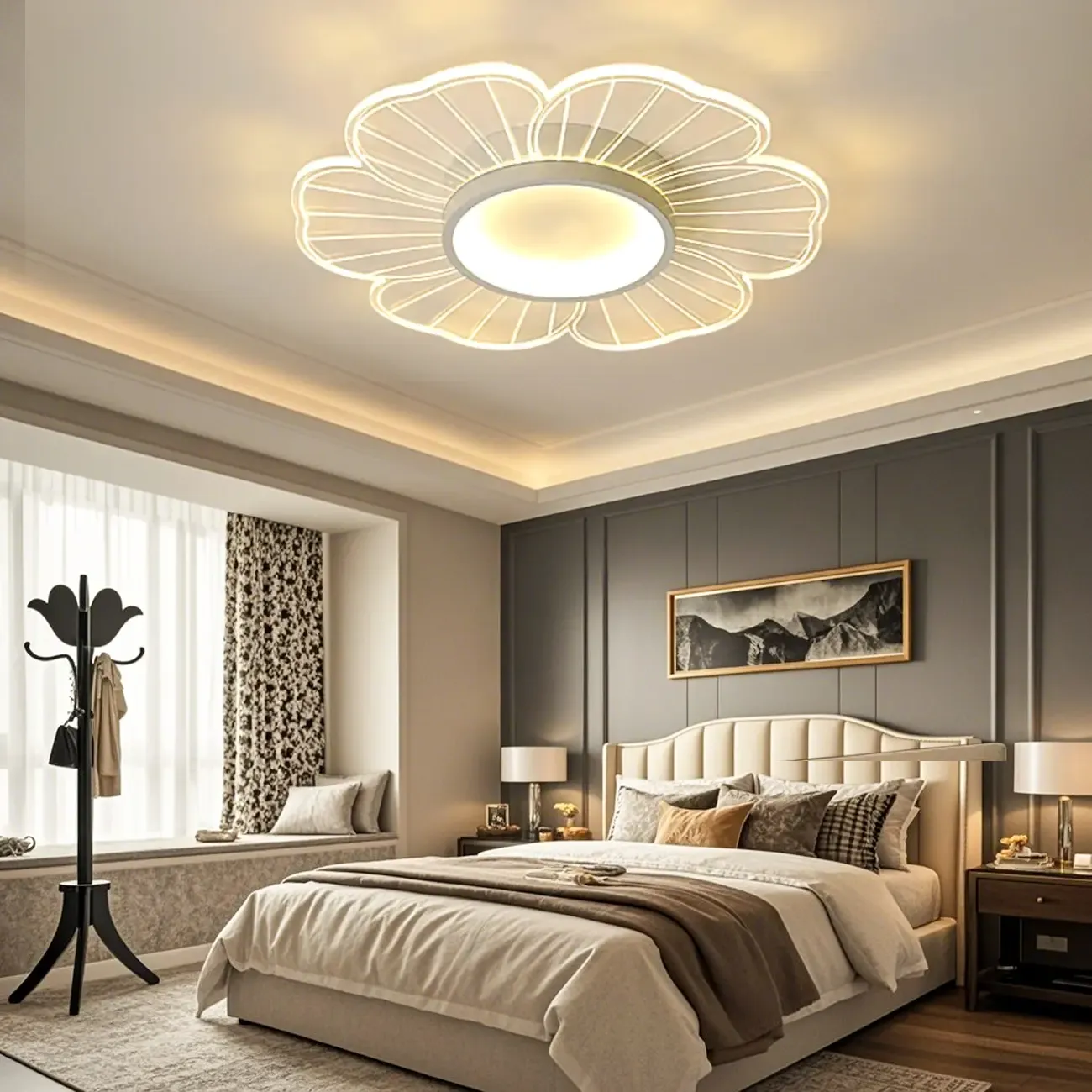 Floral LED Flush Mount Ceiling Light for Residential Use  Image - 2