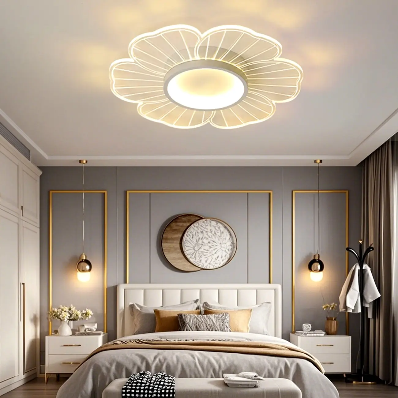 Floral LED Flush Mount Ceiling Light for Residential Use  Image - 3 | homeyfad