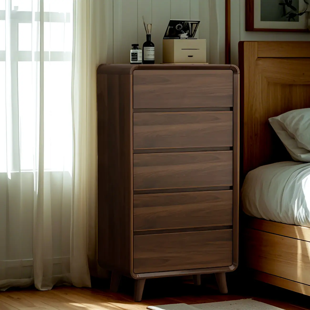 Rustic Brown Wood Double Dresser Fully Assembled for Bedroom Image - 3 | homeyfad