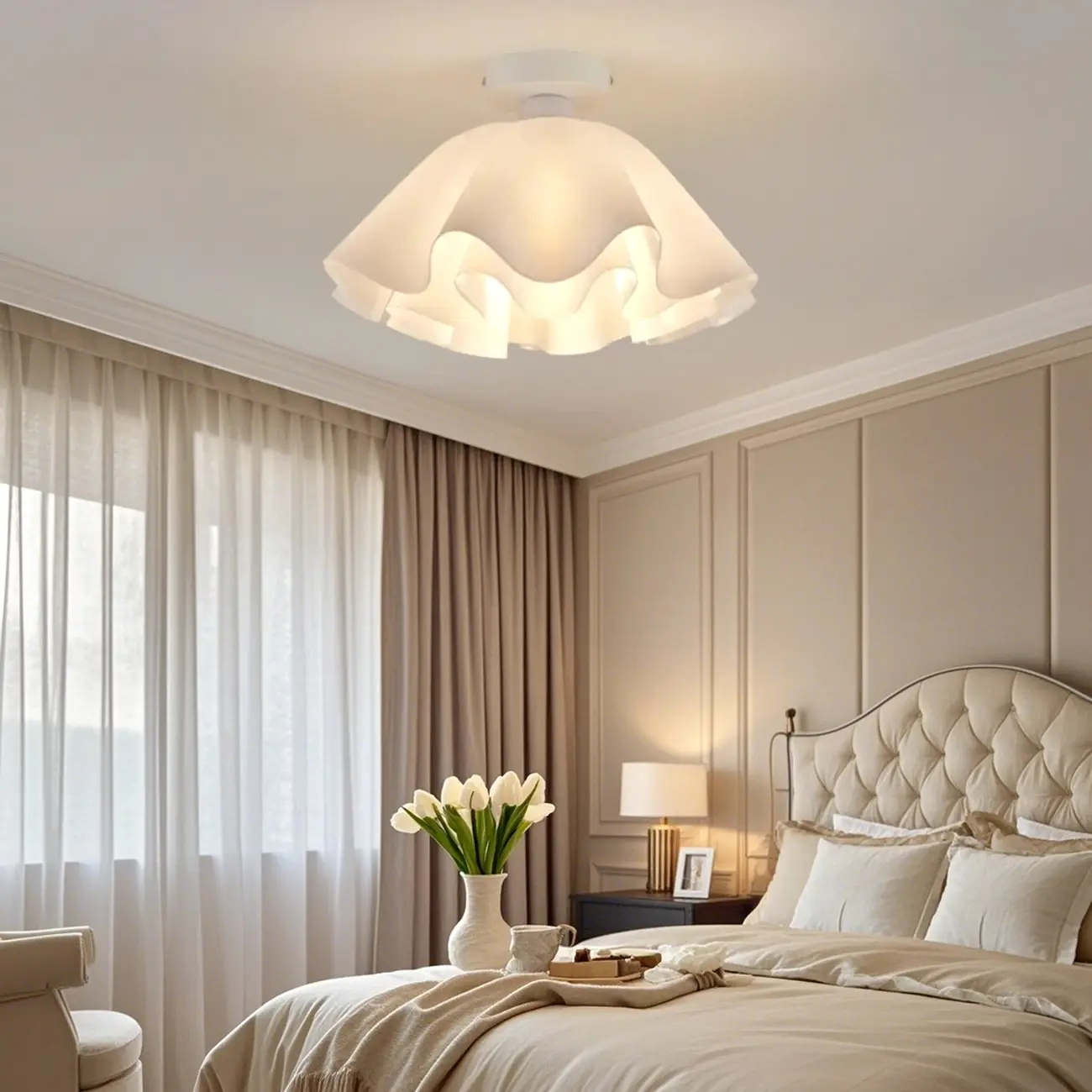 Elegant Acrylic Semi Flush Ceiling Light Fixture for Living Room Image - 2 | homeyfad
