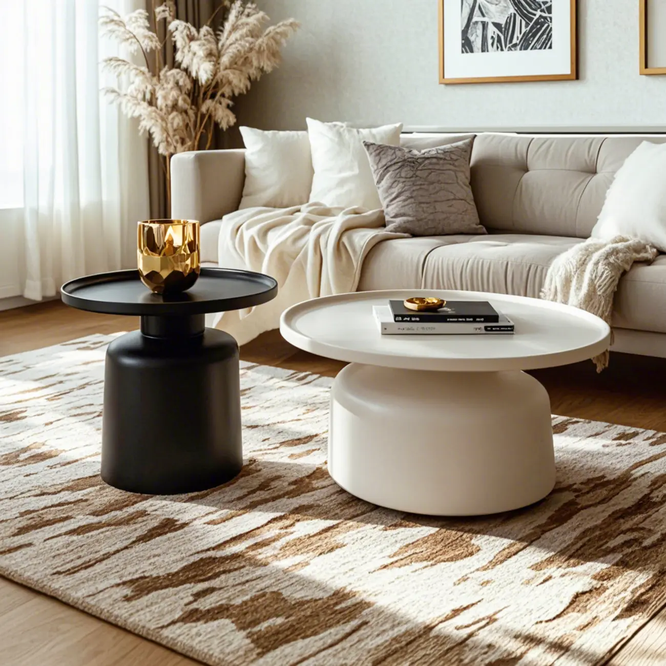 1 Tier Minimalist Small Nesting Coffee Table with Tray Top Image - 1 | homeyfad