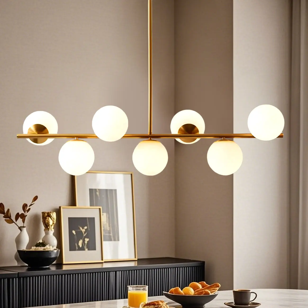 Modern Copper Globe Multi-Light Island Pendant Light Image - 3 | homeyfad