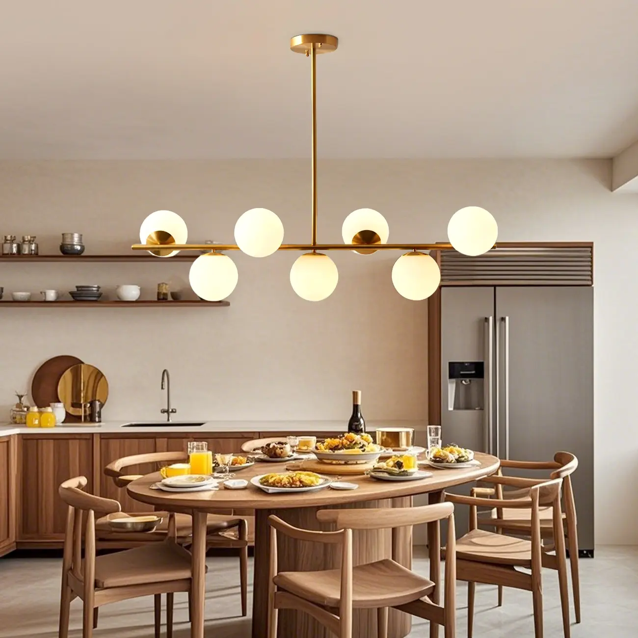 Modern Copper Globe Multi-Light Island Pendant Light Image - 4 | homeyfad