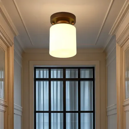 5 to 9 Inch Cube Glass Metal Semi Flush Ceiling Light Image - 4