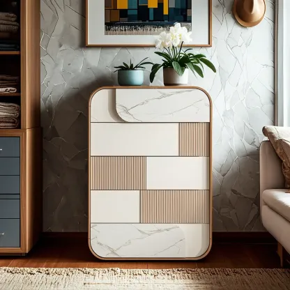 Modern White Wooden Dresser & Chests with Drawers Image - 1