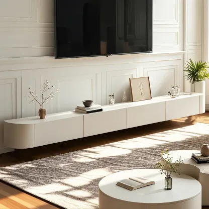 Modern Wooden Mueble Flotante Para TV Stand with Storage Image - 3
