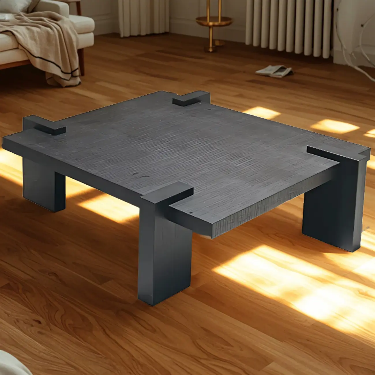 Scandinavian Pine Minimalist Coffee Table for Indoor Use Image - 1 | homeyfad
