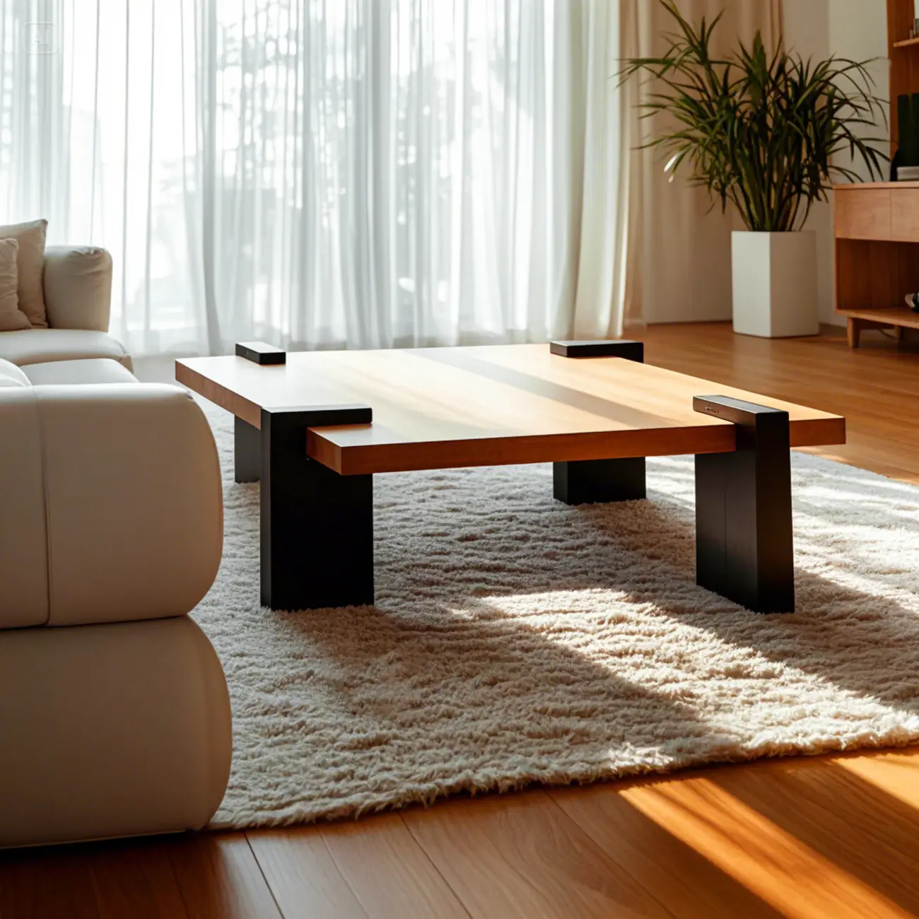 Scandinavian Pine Minimalist Coffee Table for Indoor Use Image - 2 | homeyfad