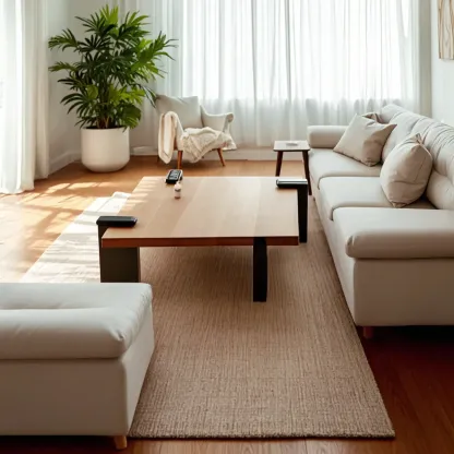 Scandinavian Pine Minimalist Coffee Table for Indoor Use Image - 3