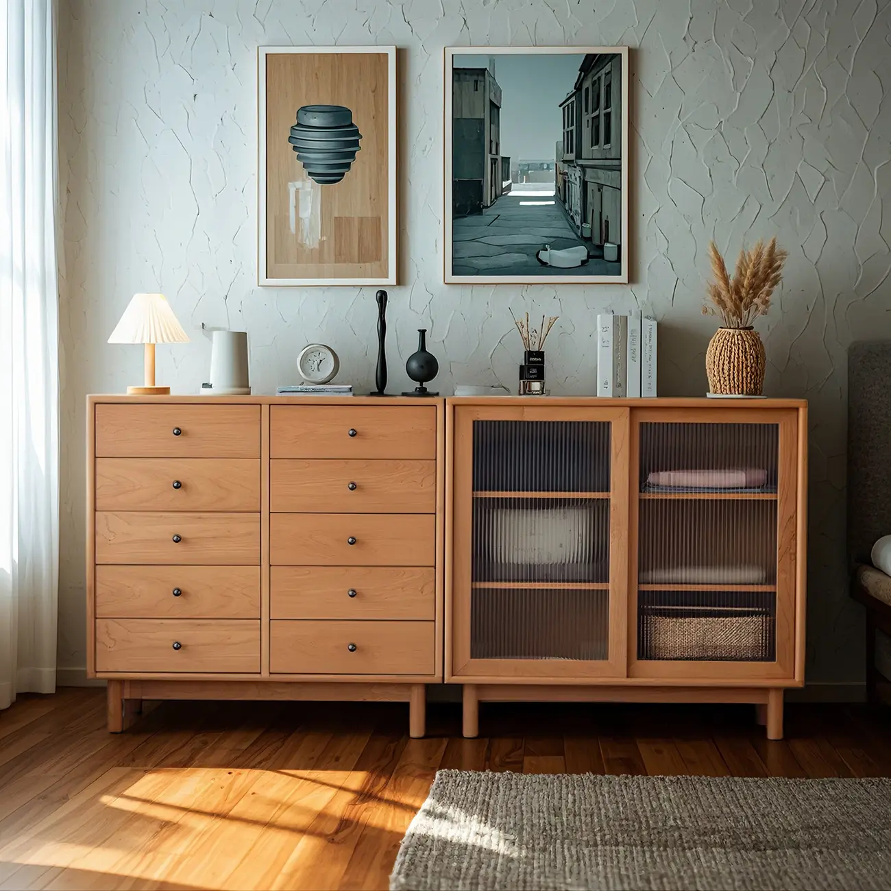 Durable Natural Wooden Bachelor Chest with Shelves for Home Image - 1 | homeyfad