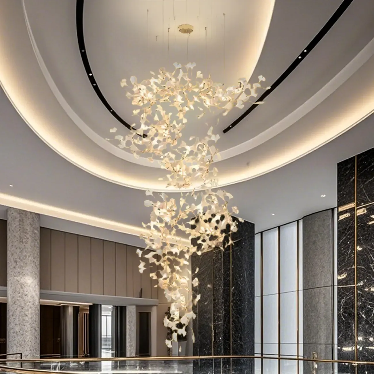 Luxury Adjustable Leaf  Chandelier for Open Spaces  Image - 1