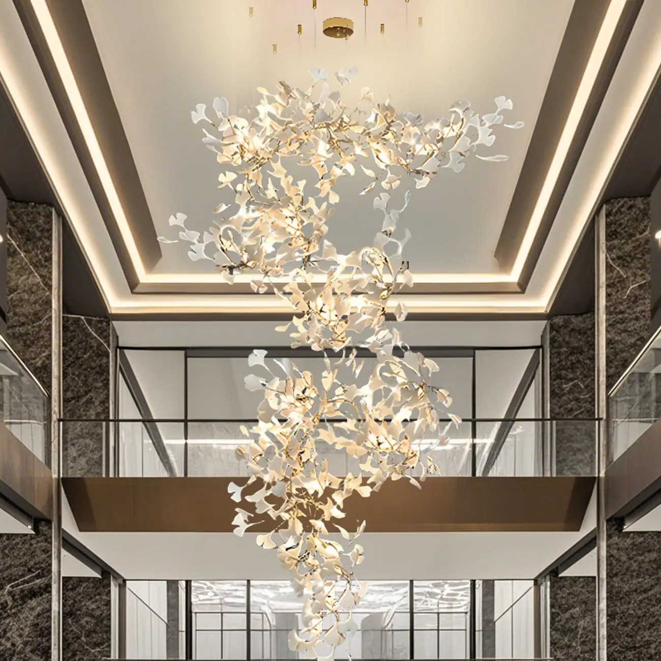 Luxury Adjustable Leaf  Chandelier for Open Spaces  Image - 2 | homeyfad