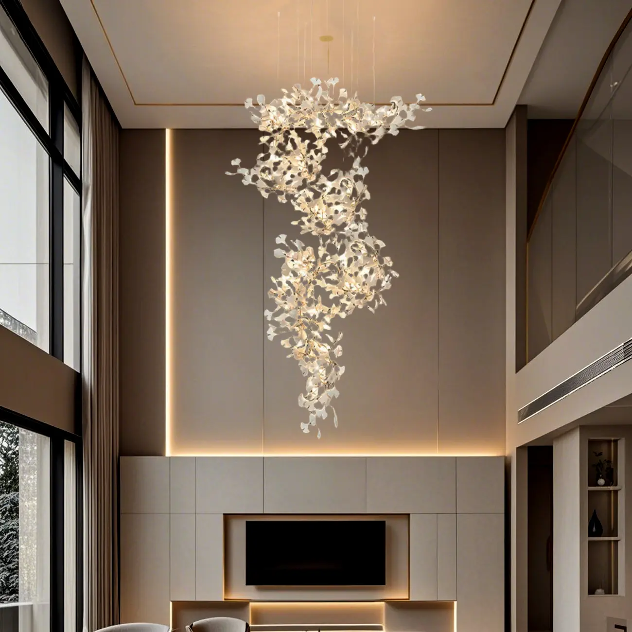 Luxury Adjustable Leaf  Chandelier for Open Spaces  Image - 19 | homeyfad