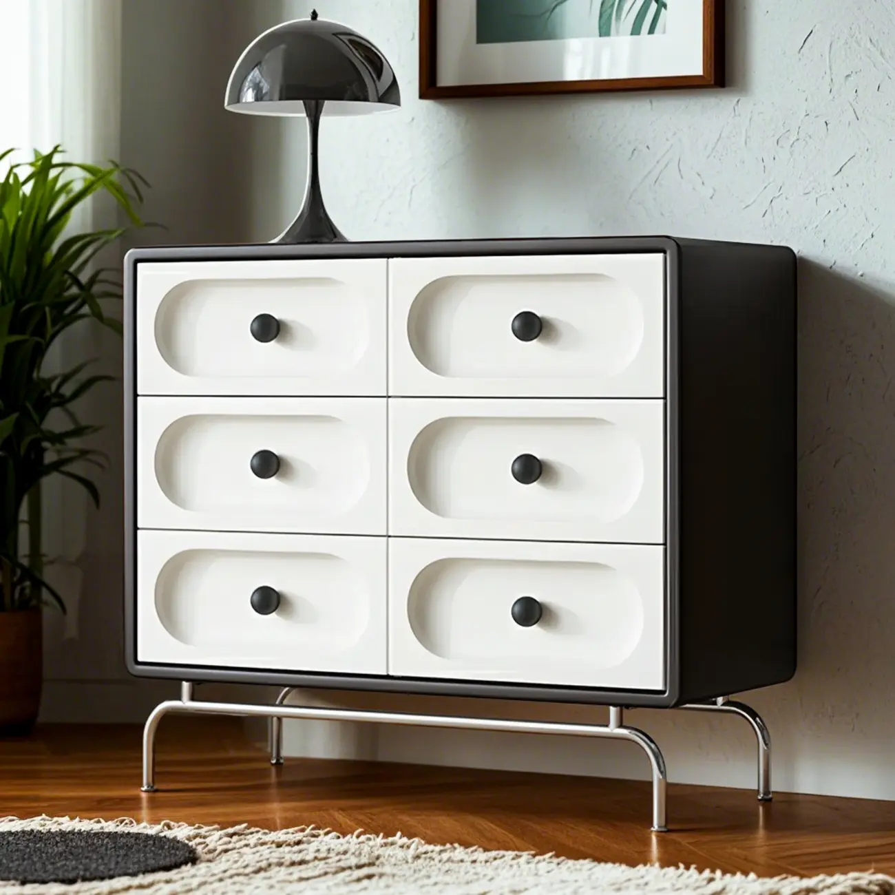 Stylish White Wooden Double Dresser with Soft-Close Drawers Image - 3 | homeyfad