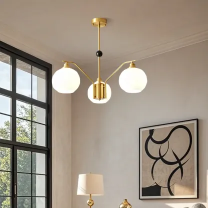 Modern 8-light Glass Globe Chandelier with Adjustable Height Image - 16