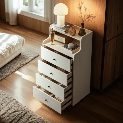 Durable White Wooden Dressers & Chests with Compact Storage Image - 2