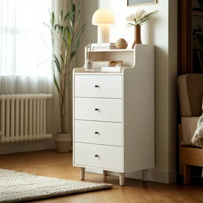 Durable White Wooden Dressers & Chests with Compact Storage Image - 4