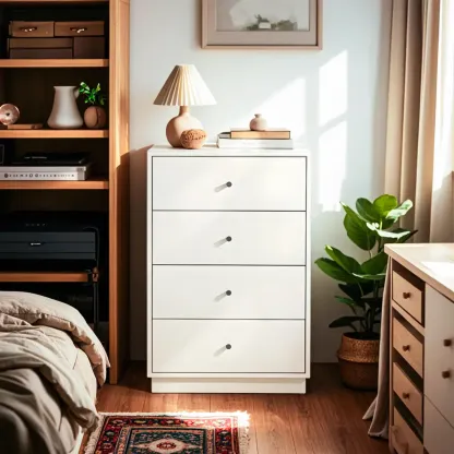 Durable White Wooden Dressers & Chests with Compact Storage Image - 1