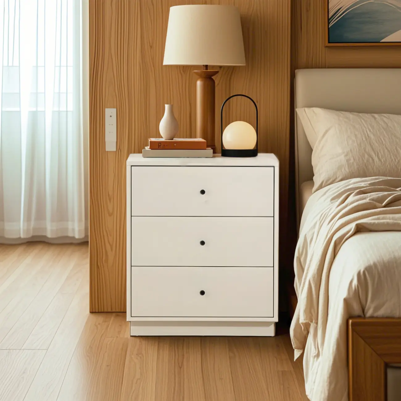 Durable White Wooden Dressers & Chests with Compact Storage Image - 3 | homeyfad