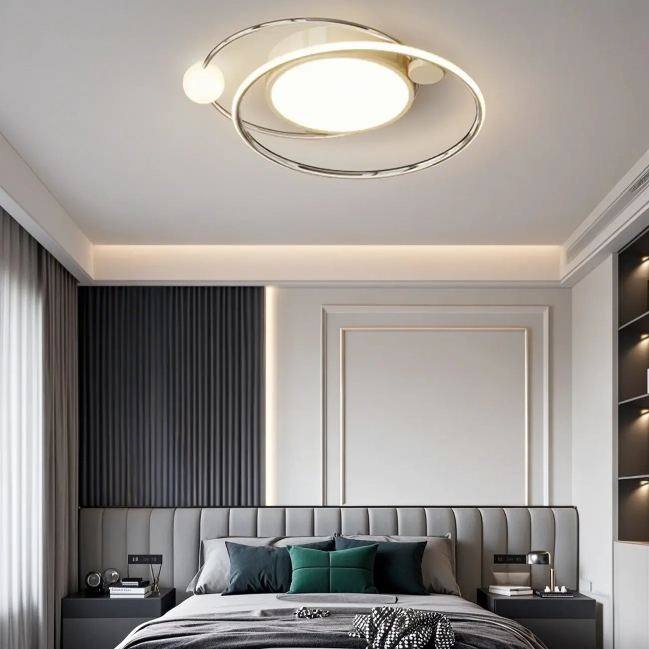 Dimmable Circular Flush Ceiling Light for Modern Bedroom  Image - 1 | homeyfad