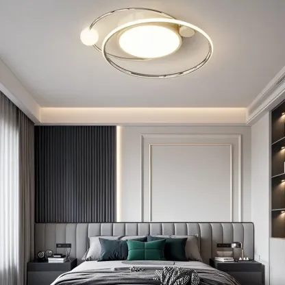 Dimmable Circular Flush Ceiling Light for Modern Bedroom  Image - 1