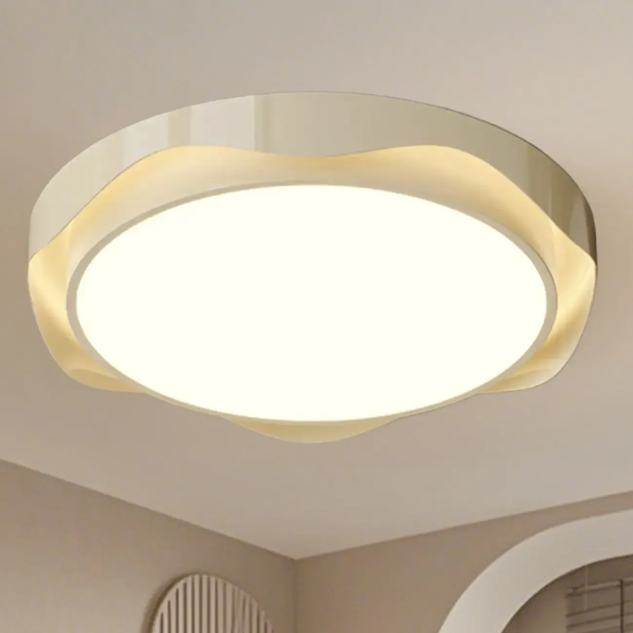 Dimmable Circular Flush Ceiling Light for Modern Bedroom  Image - 3