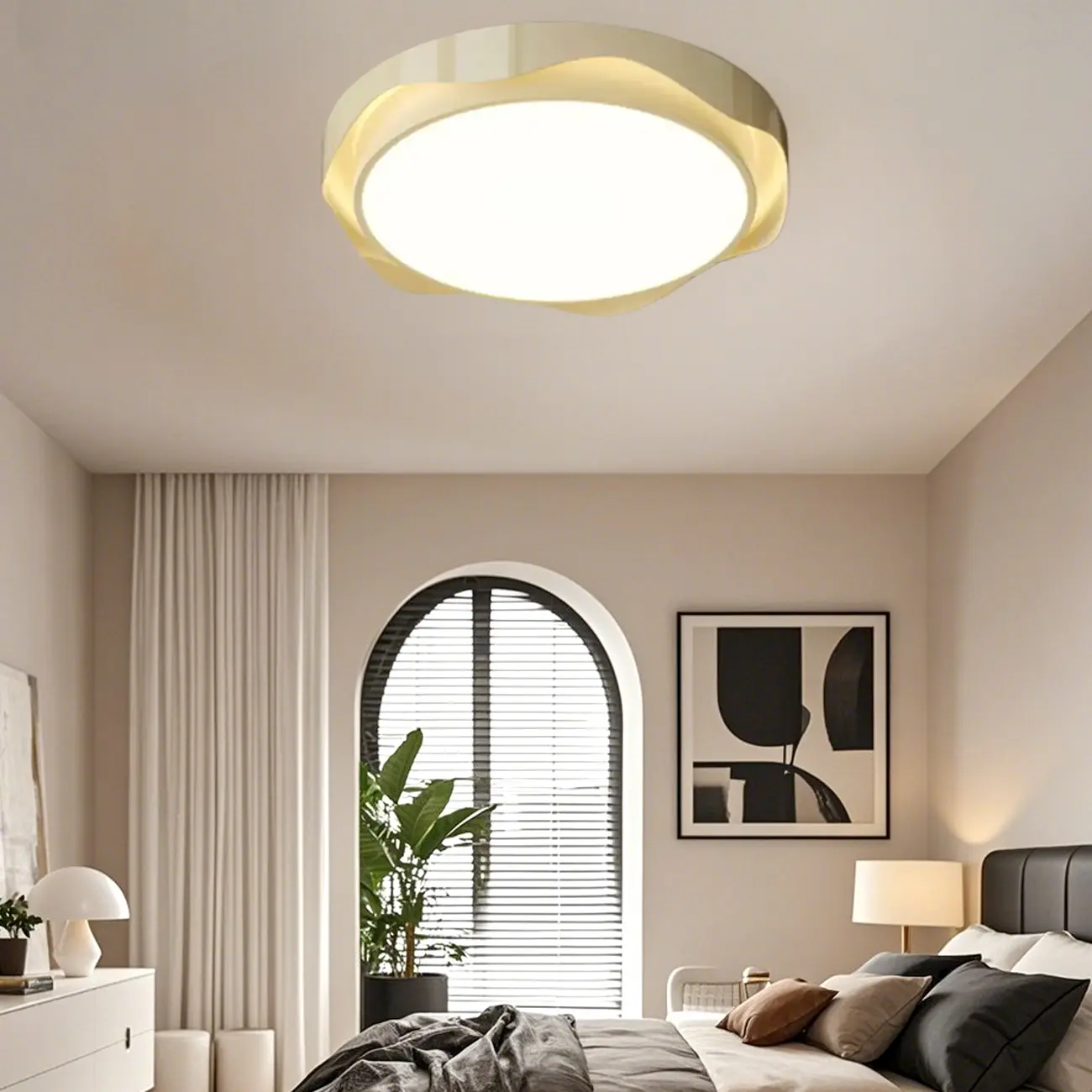 Dimmable Circular Flush Ceiling Light for Modern Bedroom  Image - 4 | homeyfad