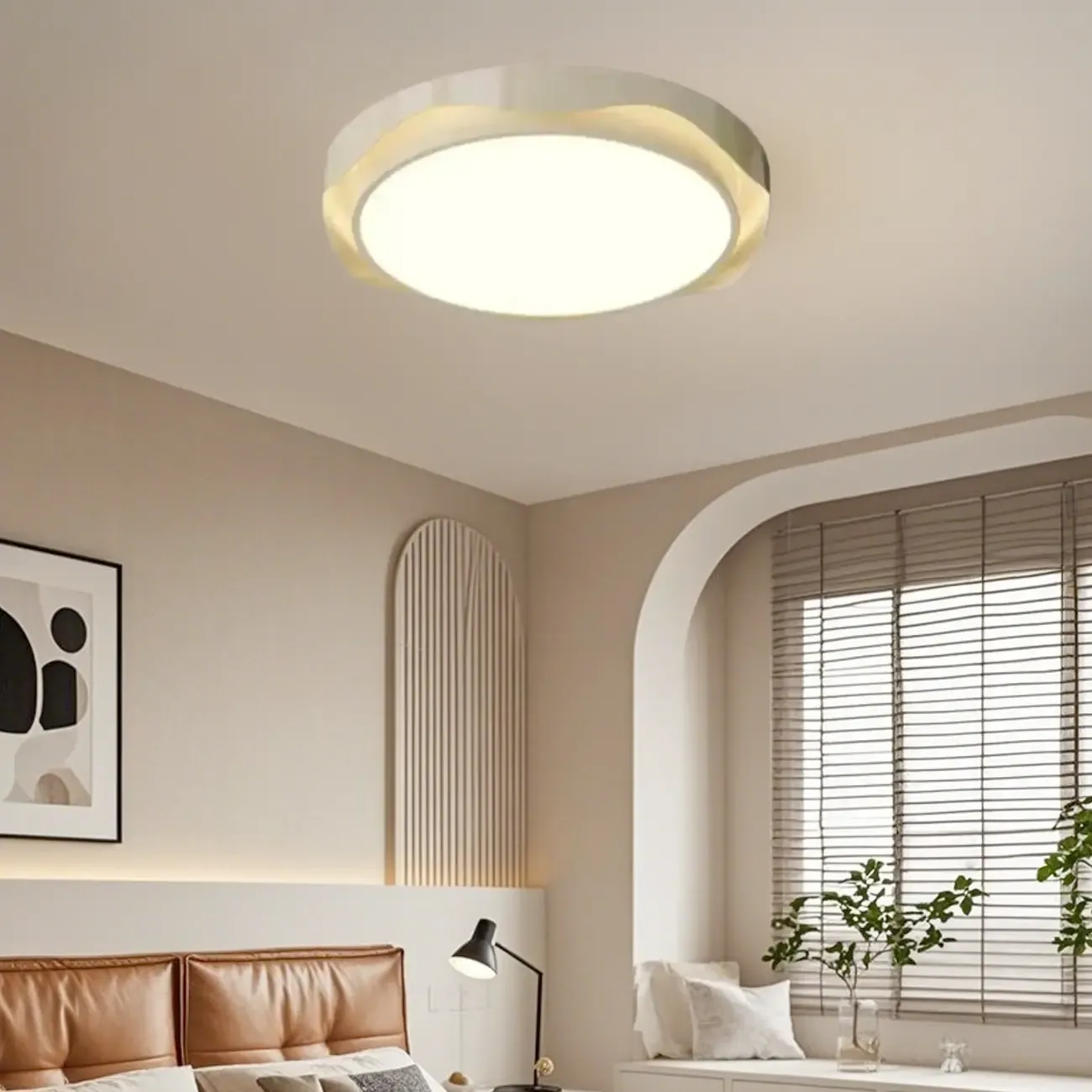 Dimmable Circular Flush Ceiling Light for Modern Bedroom  Image - 5
