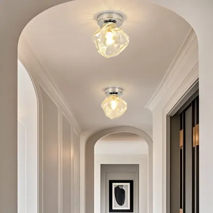 Transparent Semi Flush Ceiling Light for Hallway Elegance Image - 4