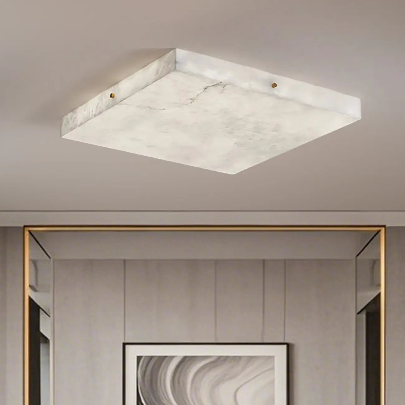 Dimmable Square Flush Mount Ceiling Light for Bedroom Use Image - 4 | homeyfad