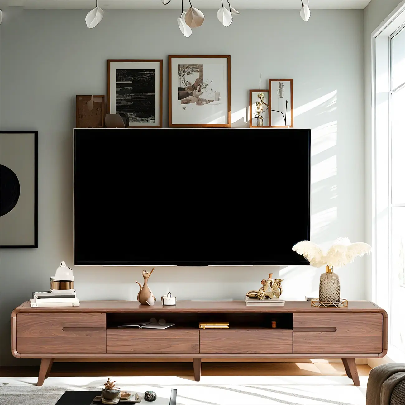Traditional Wooden Mueble Para TV Stand with Drawers for Home Image - 1 | homeyfad