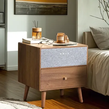 Modern Coloer Block Bedside Table with 2 Drawers  Image - 3