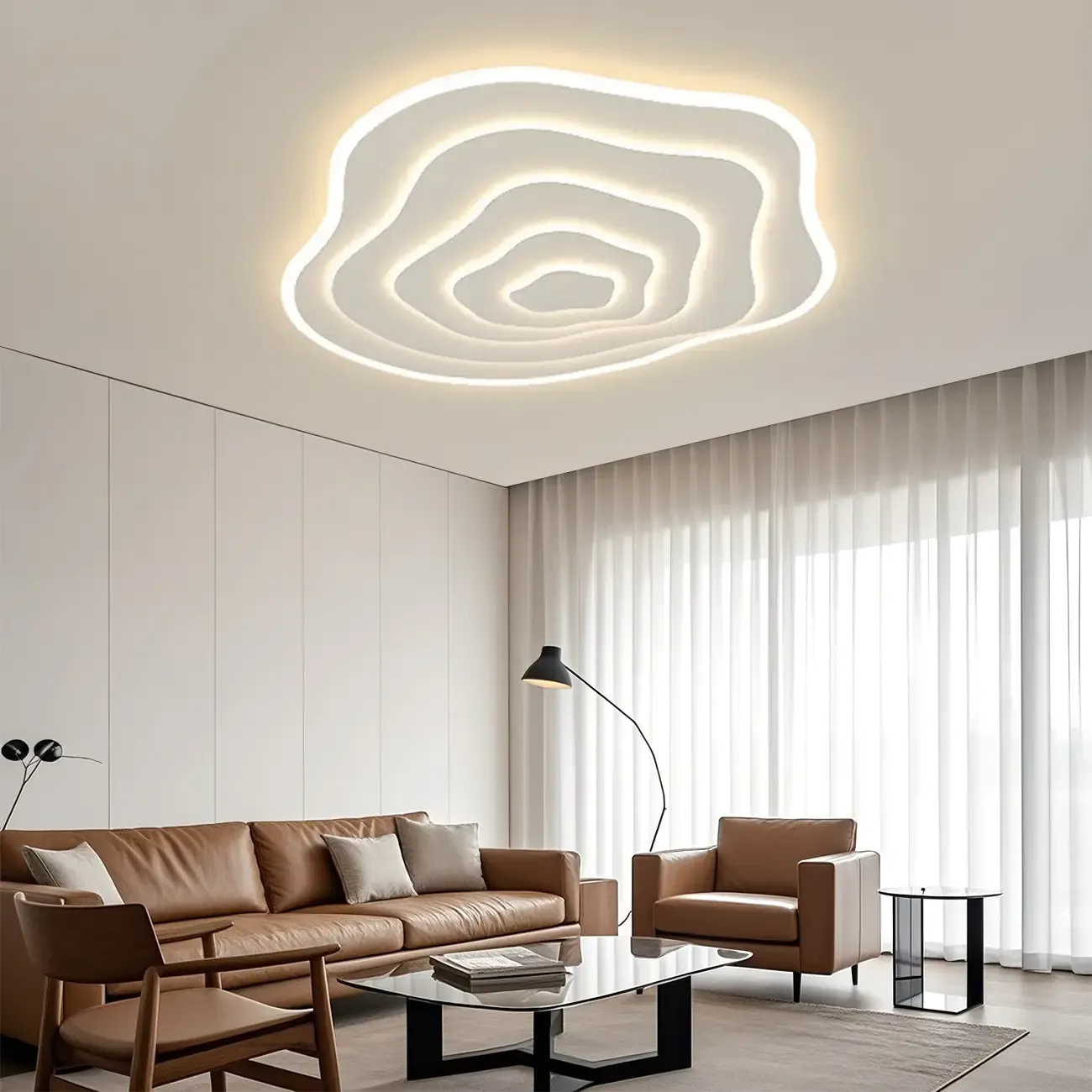 Simple Style Flush Mount Ceiling Light ,3 Color Temperature Image - 4