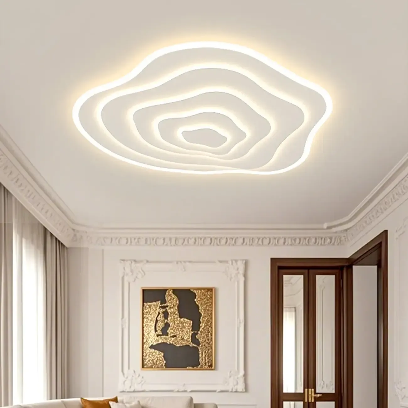 Simple Style Flush Mount Ceiling Light ,3 Color Temperature Image - 12